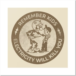 VINTAGE - Remember kids black Posters and Art